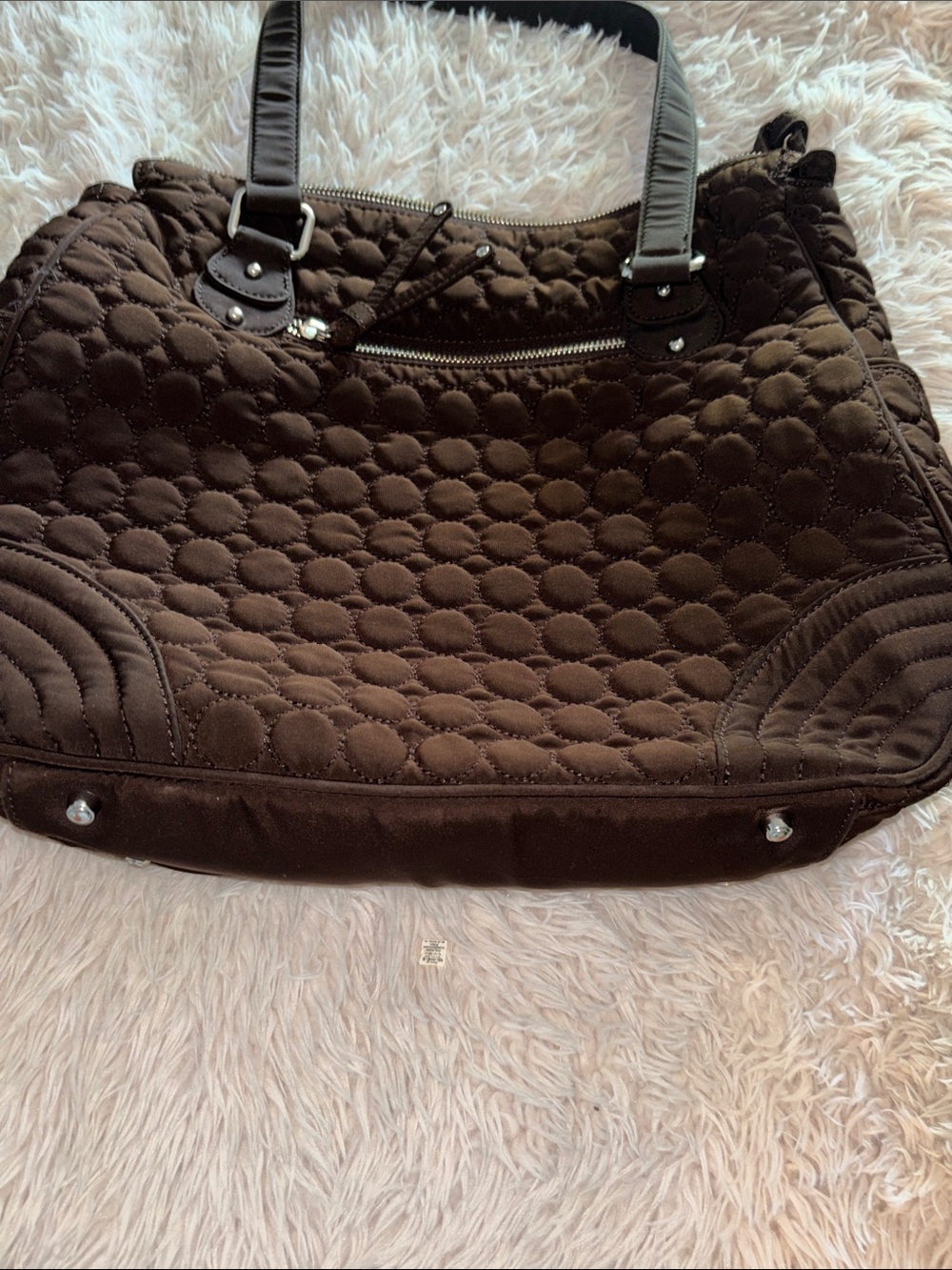 Vera Bradley Quilted Circle Tote in Dark Brown - Picture 8 of 10